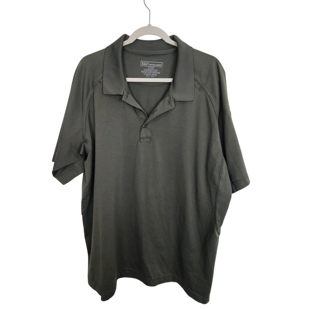 5.11 Tactical Series Polo Shirt Green Short Sleeve Collared Shirt Men XL
